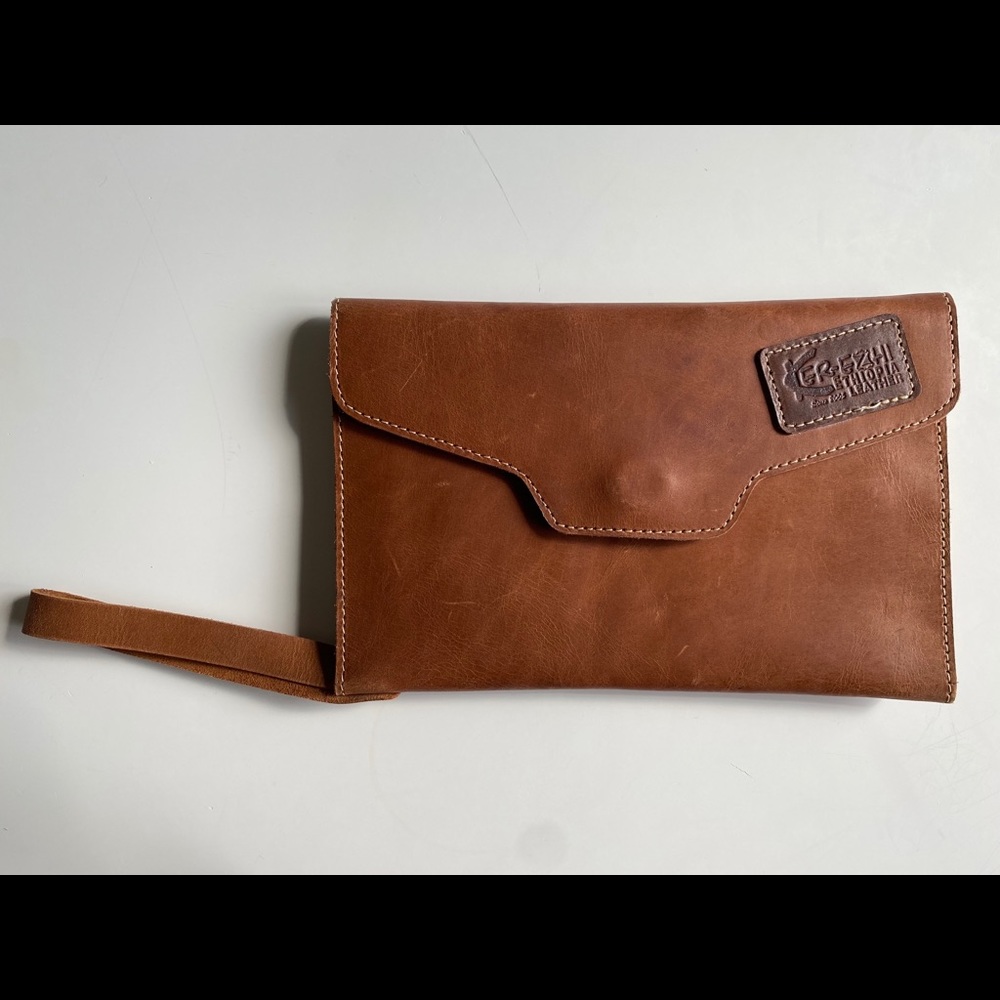 Leather clutch bag - handmade - Picture 1 of 7